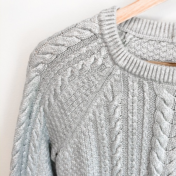 Gap silver foil soft metallic knit sweater S - Picture 10 of 13